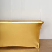 6 ft Fitted Spandex Tablecloth Metallic Table Cover - Gold TAB_REC_SPX6FT_22_GOLD