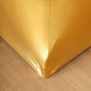 6 ft Fitted Spandex Tablecloth Metallic Table Cover - Gold TAB_REC_SPX6FT_22_GOLD