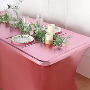6 ft Fitted Spandex Tablecloth Metallic Table Cover - Rose Gold TAB_REC_SPX6FT_22_054