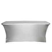 6 ft Fitted Spandex Tablecloth Metallic Table Cover - Silver TAB_REC_SPX6FT_22_SILV