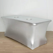 6 ft Fitted Spandex Tablecloth Metallic Table Cover
