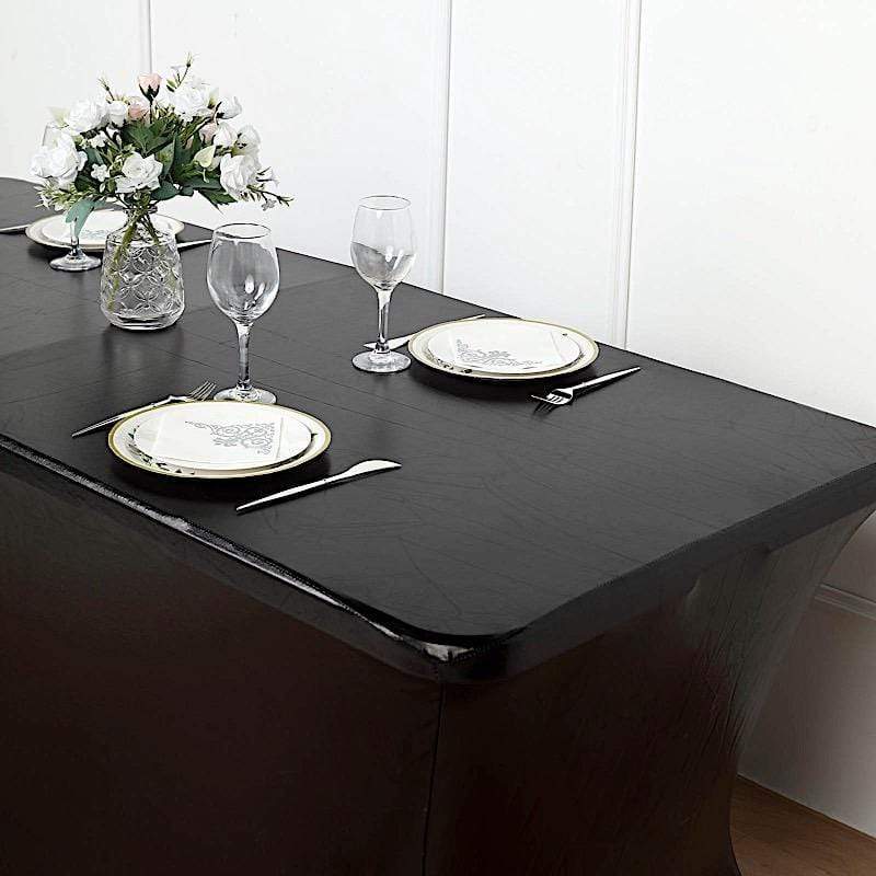 6 ft Fitted Spandex Tablecloth Metallic Table Cover