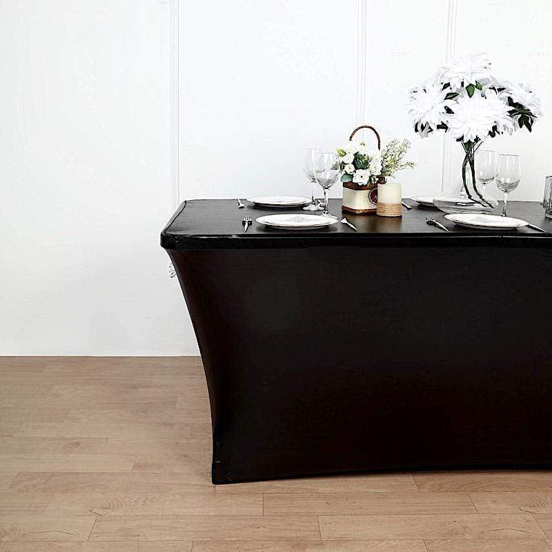 6 ft Fitted Spandex Tablecloth Metallic Table Cover