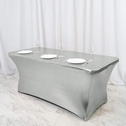 6 ft Fitted Spandex Tablecloth Metallic Table Cover