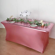 6 ft Fitted Spandex Tablecloth Metallic Table Cover