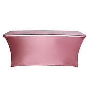 6 ft Fitted Spandex Tablecloth Metallic Table Cover - Rose Gold TAB_REC_SPX6FT_22_054