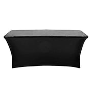 6 ft Fitted Spandex Tablecloth Metallic Table Cover - Black TAB_REC_SPX6FT_22_BLK