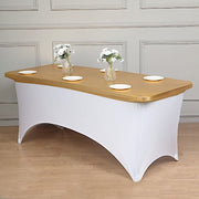 6 ft Fitted Spandex Tablecloth Metallic Table Top Cover