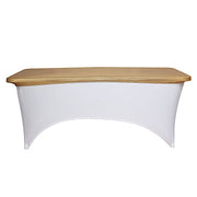 6 ft Fitted Spandex Tablecloth Metallic Table Top Cover