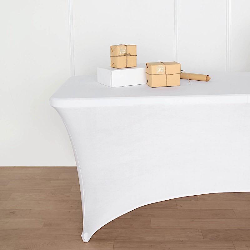 6 ft Fitted Spandex Tablecloth Open Back Rectangular Table Cover