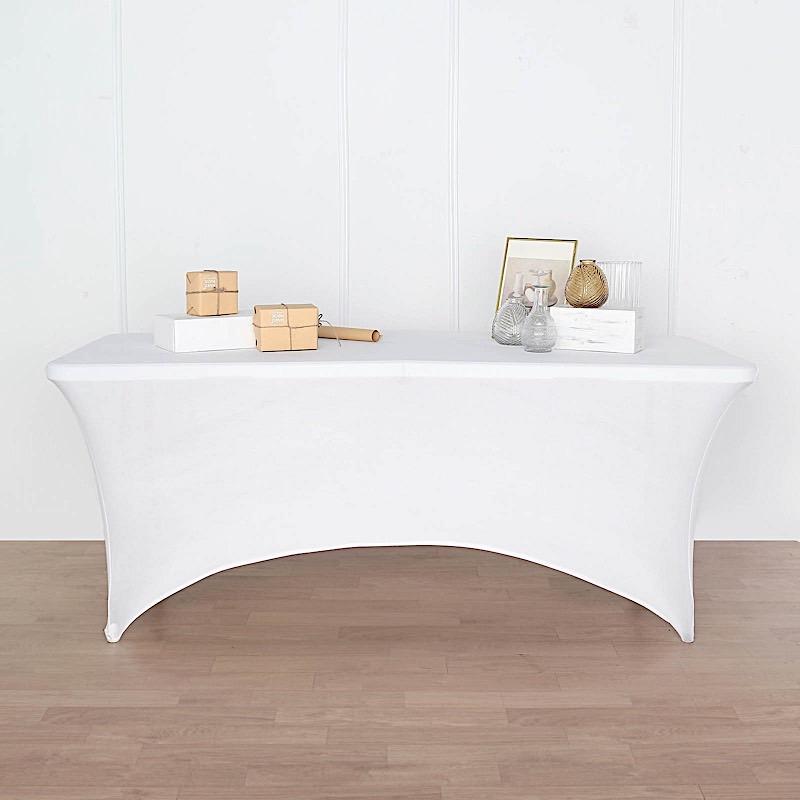 6 ft Fitted Spandex Tablecloth Open Back Rectangular Table Cover