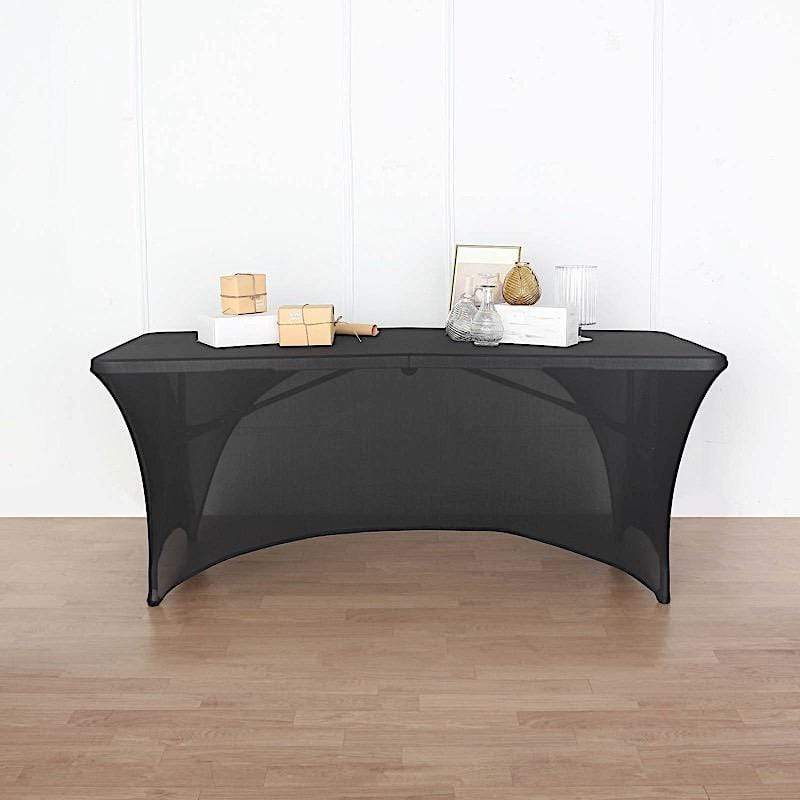 6 ft Fitted Spandex Tablecloth Open Back Rectangular Table Cover