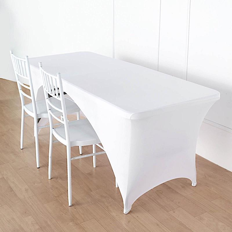 6 ft Fitted Spandex Tablecloth Open Back Rectangular Table Cover