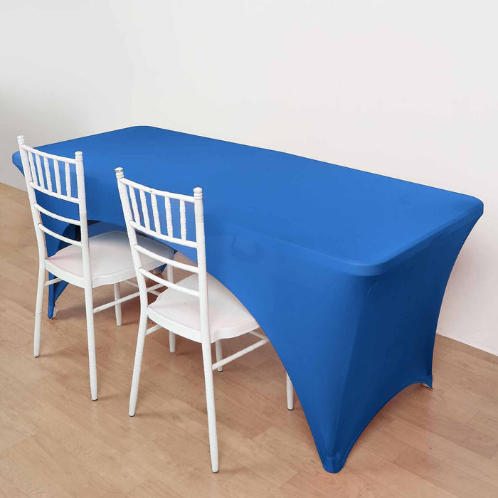 6 ft Fitted Spandex Tablecloth Open Back Rectangular Table Cover