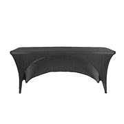6 ft Fitted Spandex Tablecloth Open Back Rectangular Table Cover - Black TAB_REC_SPX6FT_OPN_BLK
