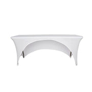 6 ft Fitted Spandex Tablecloth Open Back Rectangular Table Cover TAB_REC_SPX6FT_OPN_WHT