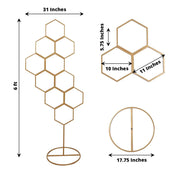 6 ft Honeycomb Metal Floral Display Frame Wedding Arch Backdrop Stand - Gold WOD_HOPMET10_6_GOLD