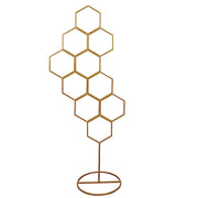 6 ft Honeycomb Metal Floral Display Frame Wedding Arch Backdrop Stand - Gold WOD_HOPMET10_6_GOLD