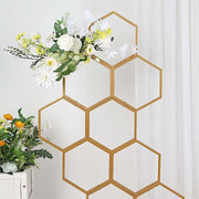 6 ft Honeycomb Metal Floral Display Frame Wedding Arch Backdrop Stand - Gold WOD_HOPMET10_6_GOLD
