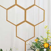 6 ft Honeycomb Metal Floral Display Frame Wedding Arch Backdrop Stand - Gold WOD_HOPMET10_6_GOLD
