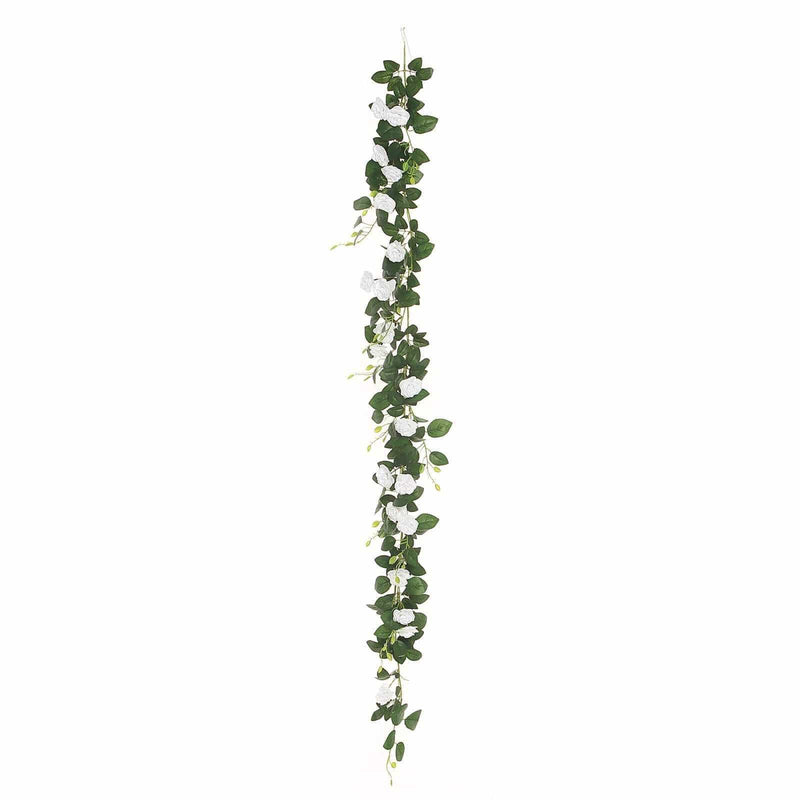 6 ft long 20 Silk Rose Flowers Garland with Leaves and Bendable Wire Vines