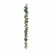 6 ft long 20 Silk Rose Flowers Garland with Leaves and Bendable Wire Vines
