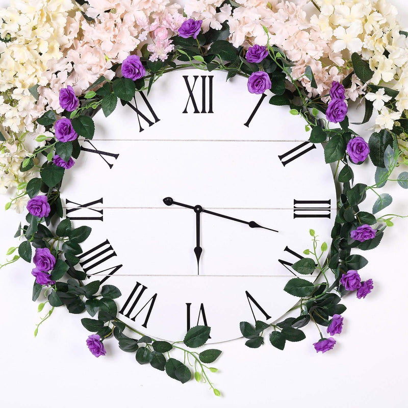 6 ft long 20 Silk Rose Flowers Garland with Leaves and Bendable Wire Vines