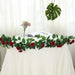 6 ft long 20 Silk Rose Flowers Garland with Leaves and Bendable Wire Vines ARTI_GRLD_RS03_BURG