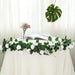 6 ft long 20 Silk Rose Flowers Garland with Leaves and Bendable Wire Vines ARTI_GRLD_RS03_CRM