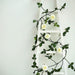 6 ft long 5 Silk Rose Flowers Garland with Leaves and Bendable Wire Vines