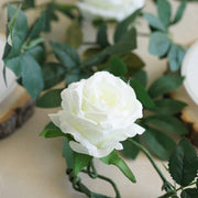 6 ft long 5 Silk Rose Flowers Garland with Leaves and Bendable Wire Vines