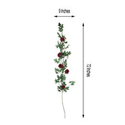 6 ft long 5 Silk Rose Flowers Garland with Leaves and Bendable Wire Vines