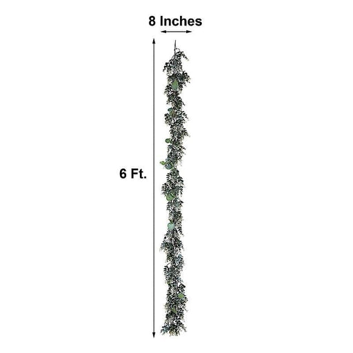 6 ft long Artificial Eucalyptus and Boxwood Foliage Garlands - Green ARTI_GLND_GRN011_A
