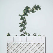 6 ft long Artificial Eucalyptus Foliage Garlands with Silk Roses - Frosted Green and Ivory ARTI_GLND_GRN016