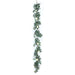 6 ft long Artificial Eucalyptus Foliage Garlands with Silk Roses - Frosted Green and Ivory ARTI_GLND_GRN016