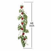 6 ft long Silk Peony Flowers Garland with Leaves and Bendable Wire Vine