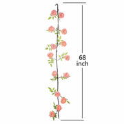 6 ft long Silk Peony Flowers Garland with Leaves and Bendable Wire Vines