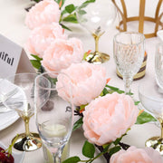 6 ft long Silk Peony Flowers Garland with Leaves and Bendable Wire Vines