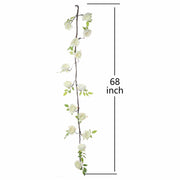 6 ft long Silk Peony Flowers Garland with Leaves and Bendable Wire Vines