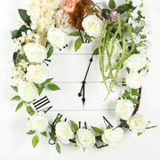 6 ft long Silk Peony Flowers Garland with Leaves and Bendable Wire Vines