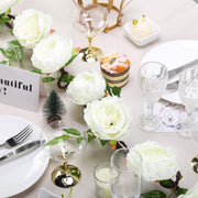 6 ft long Silk Peony Flowers Garland with Leaves and Bendable Wire Vines