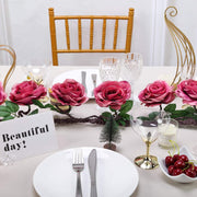 6 ft long Silk Rose Garland with Leaves and Bendable Wire Vines