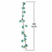 6 ft long Silk Rose Garland with Leaves and Bendable Wire Vines