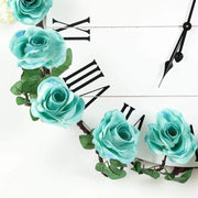 6 ft long Silk Rose Garland with Leaves and Bendable Wire Vines