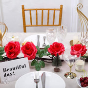 6 ft long Silk Rose Garland with Leaves and Bendable Wire Vines