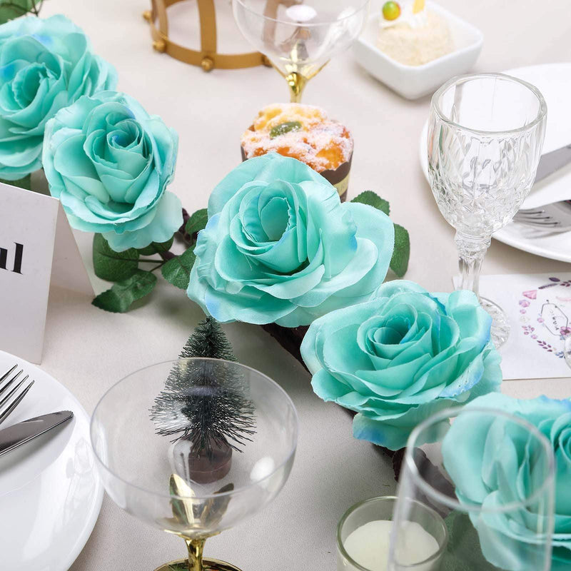 6 ft long Silk Rose Garland with Leaves and Bendable Wire Vines