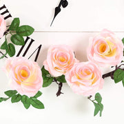 6 ft long Silk Rose Garland with Leaves and Bendable Wire Vines