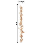 6 ft Metallic Artificial Magnolia Foliage Hanging Leaves Garland - Gold ARTI_METLIC20_GOLD