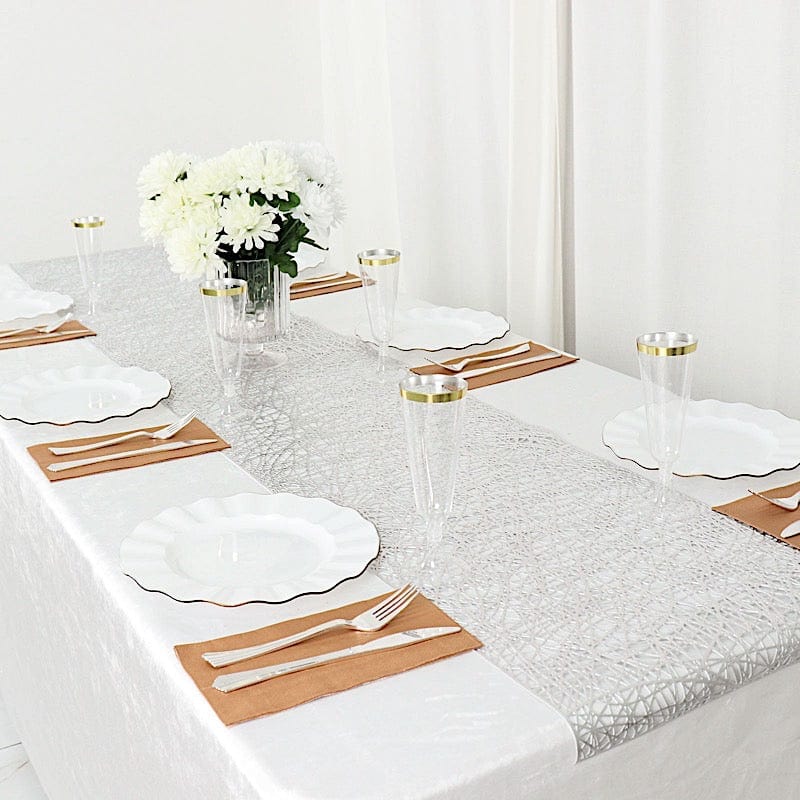 6 ft Metallic Reversible Woven Plastic Woven Vinyl Table Runner