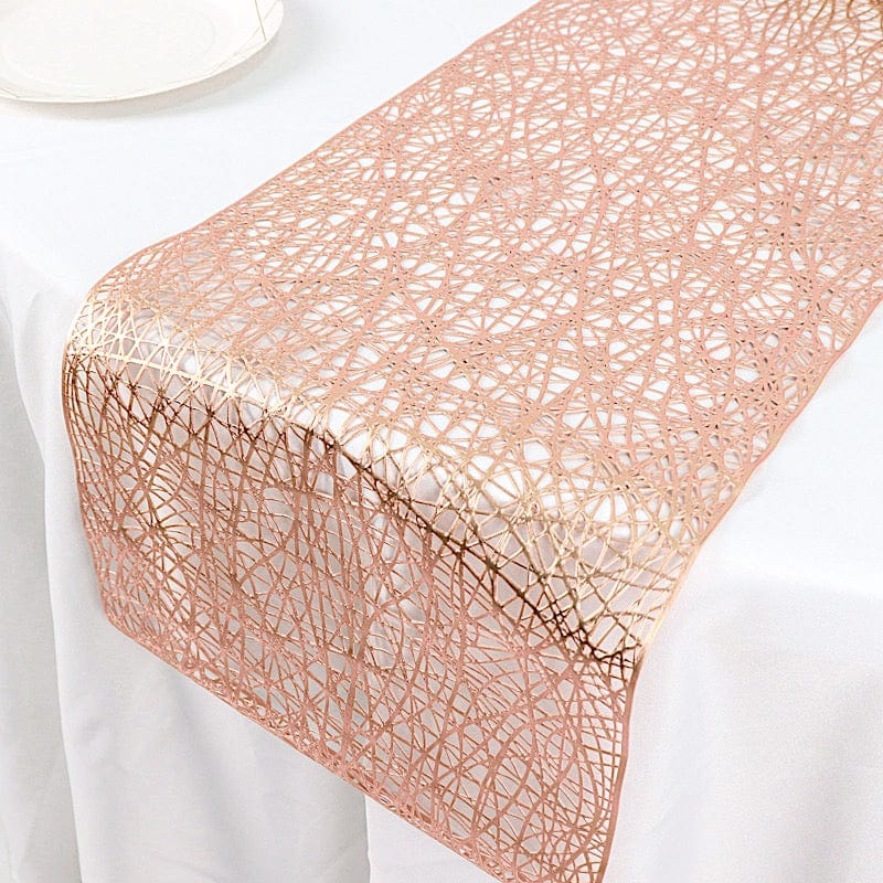 6 ft Metallic Reversible Woven Plastic Woven Vinyl Table Runner